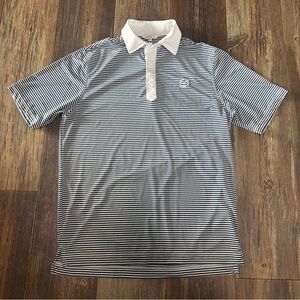 Pastel sea polo men's M golf polo UV stretch striped shirt